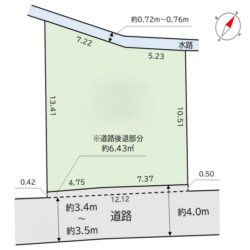 約４２坪の広々とした敷地です。