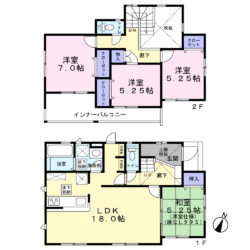 ◆４LDK＋カースペース並列２台(車種により４台可能）間取